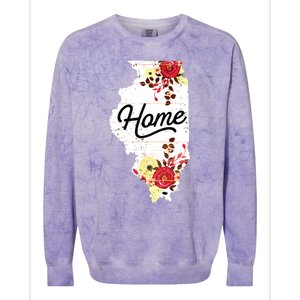 Illinois Home Shirts For Women Floral Illinois Colorblast Crewneck Sweatshirt