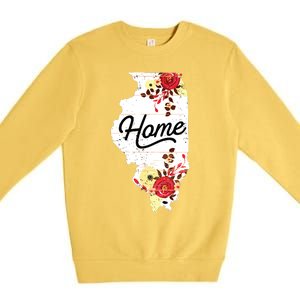 Illinois Home Shirts For Women Floral Illinois Premium Crewneck Sweatshirt