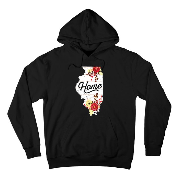 Illinois Home Shirts For Women Floral Illinois Hoodie