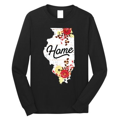 Illinois Home Shirts For Women Floral Illinois Long Sleeve Shirt