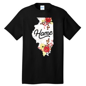 Illinois Home Shirts For Women Floral Illinois Tall T-Shirt