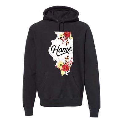 Illinois Home Shirts For Women Floral Illinois Premium Hoodie