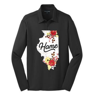 Illinois Home Shirts For Women Floral Illinois Silk Touch Performance Long Sleeve Polo