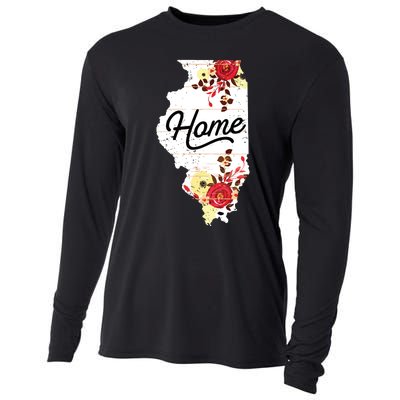 Illinois Home Shirts For Women Floral Illinois Cooling Performance Long Sleeve Crew