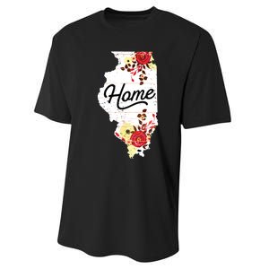 Illinois Home Shirts For Women Floral Illinois Performance Sprint T-Shirt