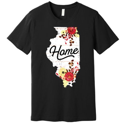 Illinois Home Shirts For Women Floral Illinois Premium T-Shirt