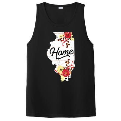 Illinois Home Shirts For Women Floral Illinois PosiCharge Competitor Tank