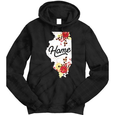 Illinois Home Shirts For Women Floral Illinois Tie Dye Hoodie