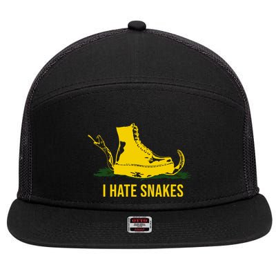 I Hate Snakes Don't Thread On Me Flag 7 Panel Mesh Trucker Snapback Hat