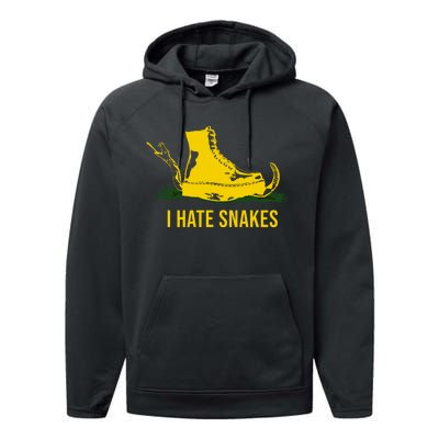 I Hate Snakes Don't Thread On Me Flag Performance Fleece Hoodie