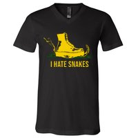 I Hate Snakes Don't Thread On Me Flag V-Neck T-Shirt