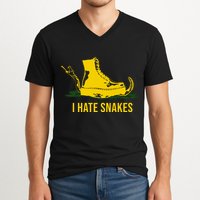 I Hate Snakes Don't Thread On Me Flag V-Neck T-Shirt