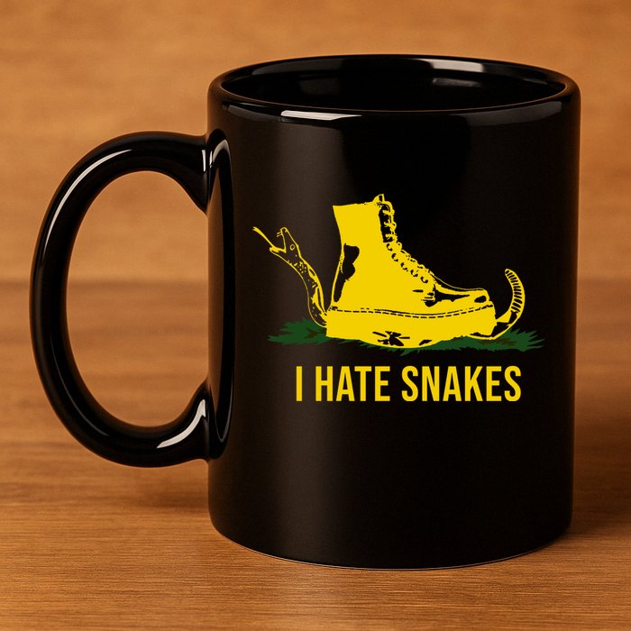 I Hate Snakes Don't Thread On Me Flag 11oz C Handle Ceramic Mug