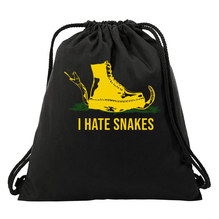 I Hate Snakes Don't Thread On Me Flag Drawstring Bag