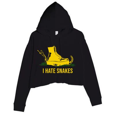 I Hate Snakes Don't Thread On Me Flag Crop Fleece Hoodie