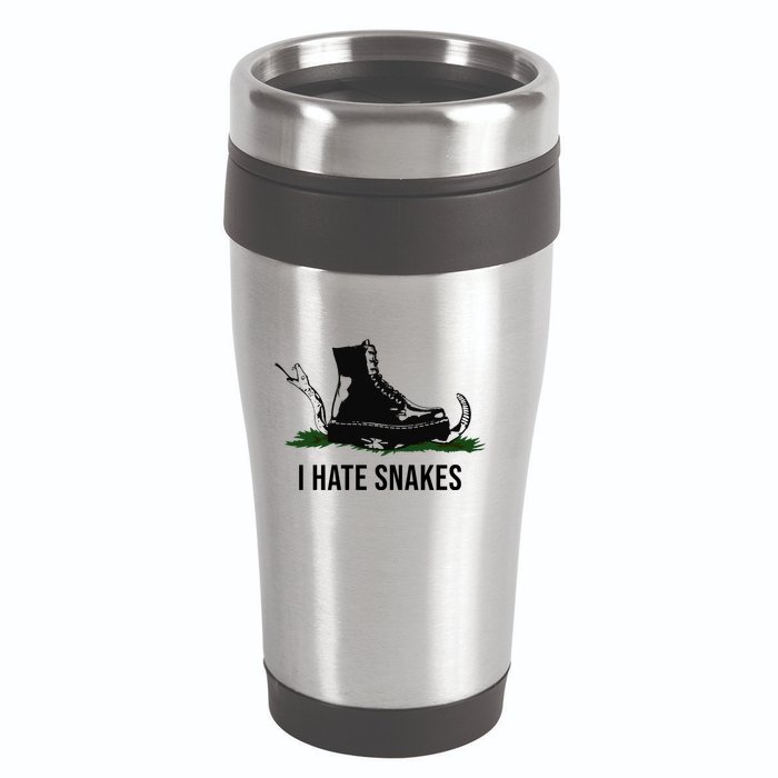 I Hate Snakes Don't Thread On Me Flag 16oz Travel Tumbler