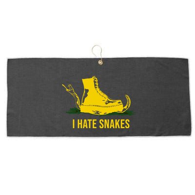 I Hate Snakes Don't Thread On Me Flag Large Microfiber Waffle Golf Towel
