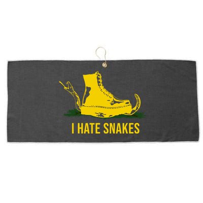 I Hate Snakes Don't Thread On Me Flag Large Microfiber Waffle Golf Towel