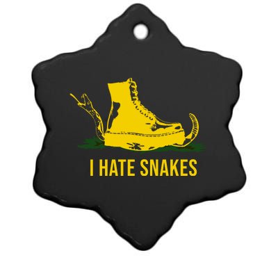 I Hate Snakes Don't Thread On Me Flag Ceramic Star Ornament