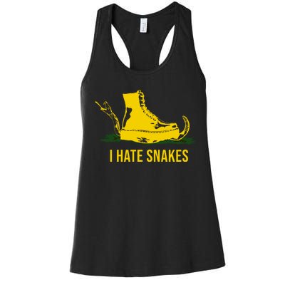 I Hate Snakes Don't Thread On Me Flag Women's Racerback Tank