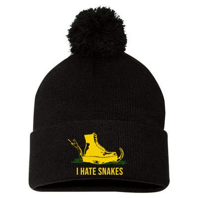 I Hate Snakes Don't Thread On Me Flag Pom Pom 12in Knit Beanie