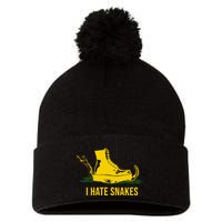 I Hate Snakes Don't Thread On Me Flag Pom Pom 12in Knit Beanie