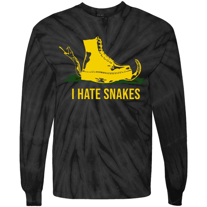 I Hate Snakes Don't Thread On Me Flag Tie-Dye Long Sleeve Shirt