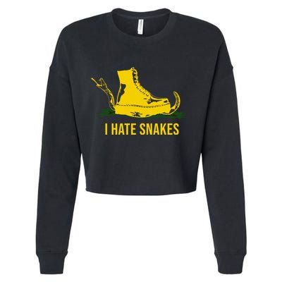 I Hate Snakes Don't Thread On Me Flag Cropped Pullover Crew