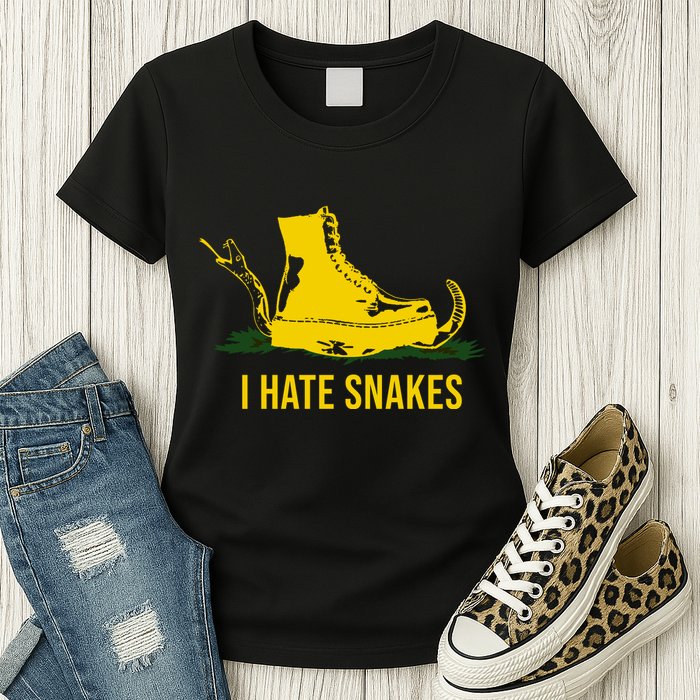 I Hate Snakes Don't Thread On Me Flag Womens T-Shirt