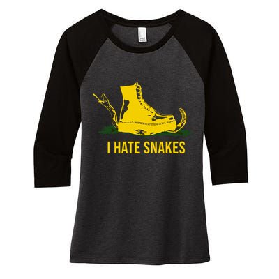 I Hate Snakes Don't Thread On Me Flag Women's Tri-Blend 3/4-Sleeve Raglan Shirt
