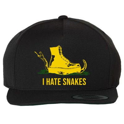I Hate Snakes Don't Thread On Me Flag Wool Snapback Cap