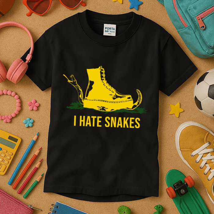 I Hate Snakes Don't Thread On Me Flag Kids T-Shirt