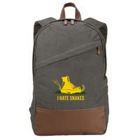 I Hate Snakes Don't Thread On Me Flag Cotton Canvas Backpack