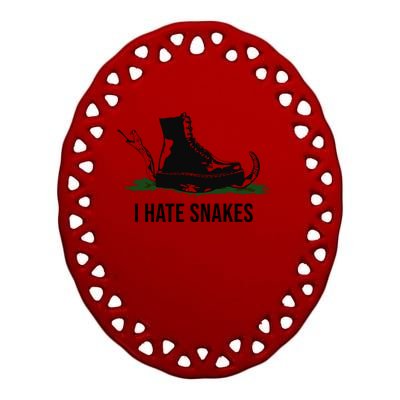 I Hate Snakes Don't Thread On Me Flag Ceramic Oval Ornament