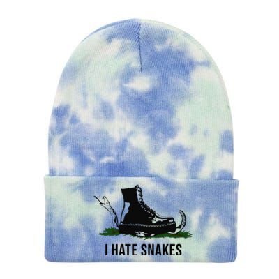 I Hate Snakes Don't Thread On Me Flag Tie Dye 12in Knit Beanie