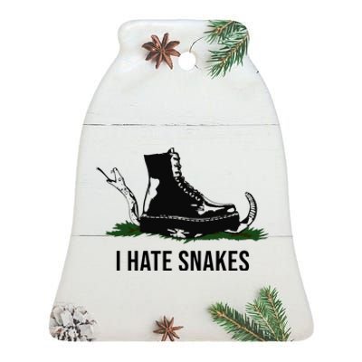 I Hate Snakes Don't Thread On Me Flag Ceramic Bell Ornament