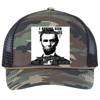 I Havent Seen Democrats Abe Lincoln 4th Of July Retro Rope Trucker Hat Cap