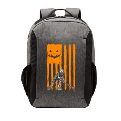 Ice Hockey Skeleton Halloween Boys American Pumpkin Flag Gift Vector Backpack