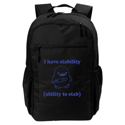 I Have Stability Funny Retro Weird Daily Commute Backpack