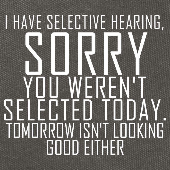 I Have Selective Hearing You Werent Selected Short Sleeve Cotton Canvas Backpack