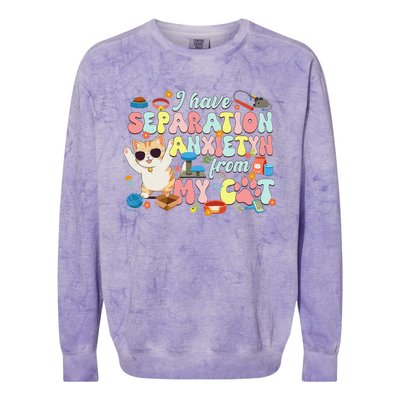 I Have Separation Anxiety From My Cat Pet Lover Colorblast Crewneck Sweatshirt