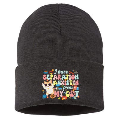 I Have Separation Anxiety From My Cat Pet Lover Sustainable Knit Beanie