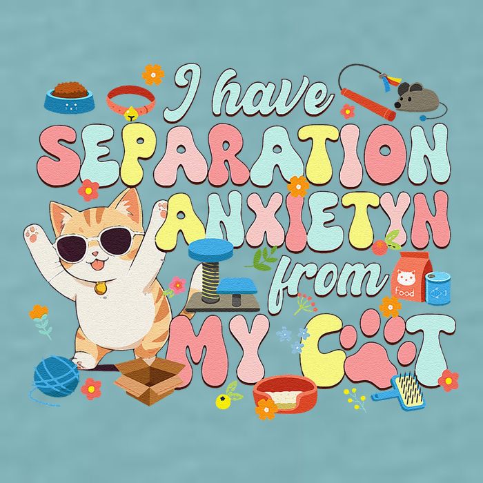 I Have Separation Anxiety From My Cat Pet Lover Sueded Cloud Jersey T-Shirt