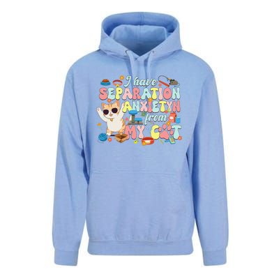 I Have Separation Anxiety From My Cat Pet Lover Unisex Surf Hoodie