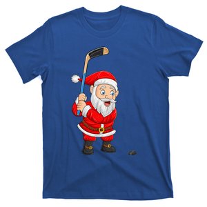 Ice Hockey Sports Lover Santa Playing Ice Hockey Christmas Gift T-Shirt