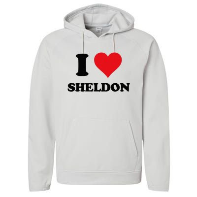 I Heart Sheldon First Name I Love Personalized Stuff Performance Fleece Hoodie