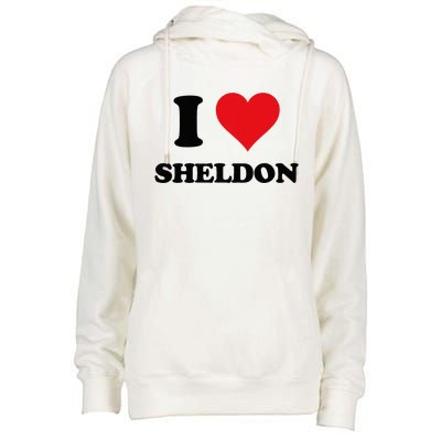 I Heart Sheldon First Name I Love Personalized Stuff Womens Funnel Neck Pullover Hood