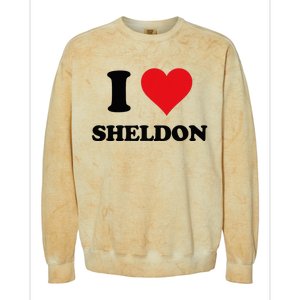 I Heart Sheldon First Name I Love Personalized Stuff Colorblast Crewneck Sweatshirt