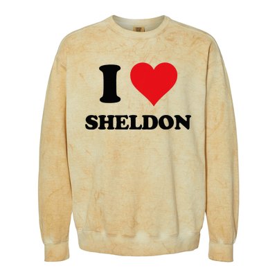 I Heart Sheldon First Name I Love Personalized Stuff Colorblast Crewneck Sweatshirt