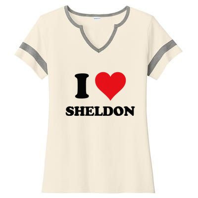 I Heart Sheldon First Name I Love Personalized Stuff Ladies Halftime Notch Neck Tee